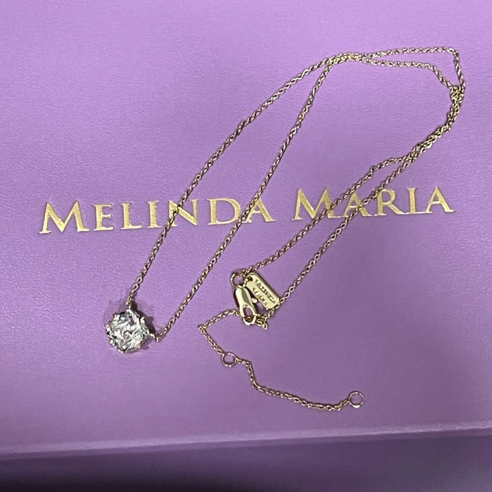 Melinda Maria Gold Necklace with Crystal Pendant